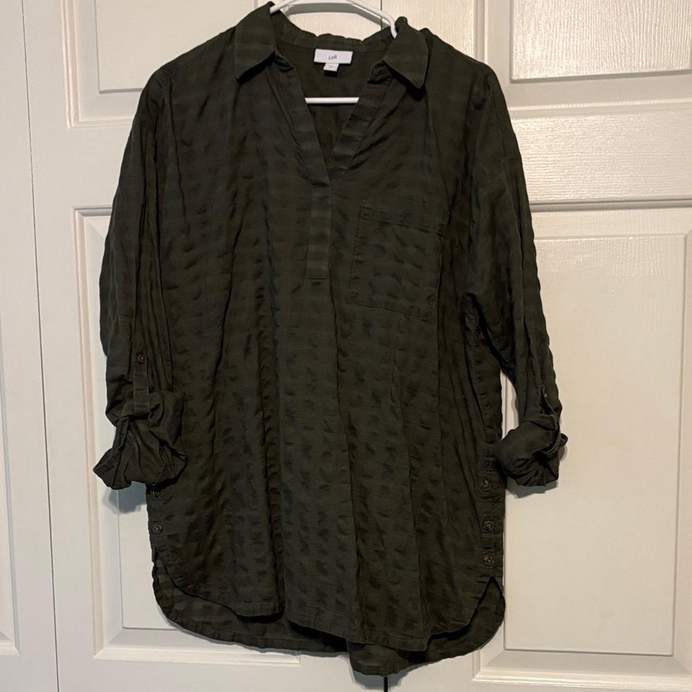 J. Jill Dark Olive Blouse